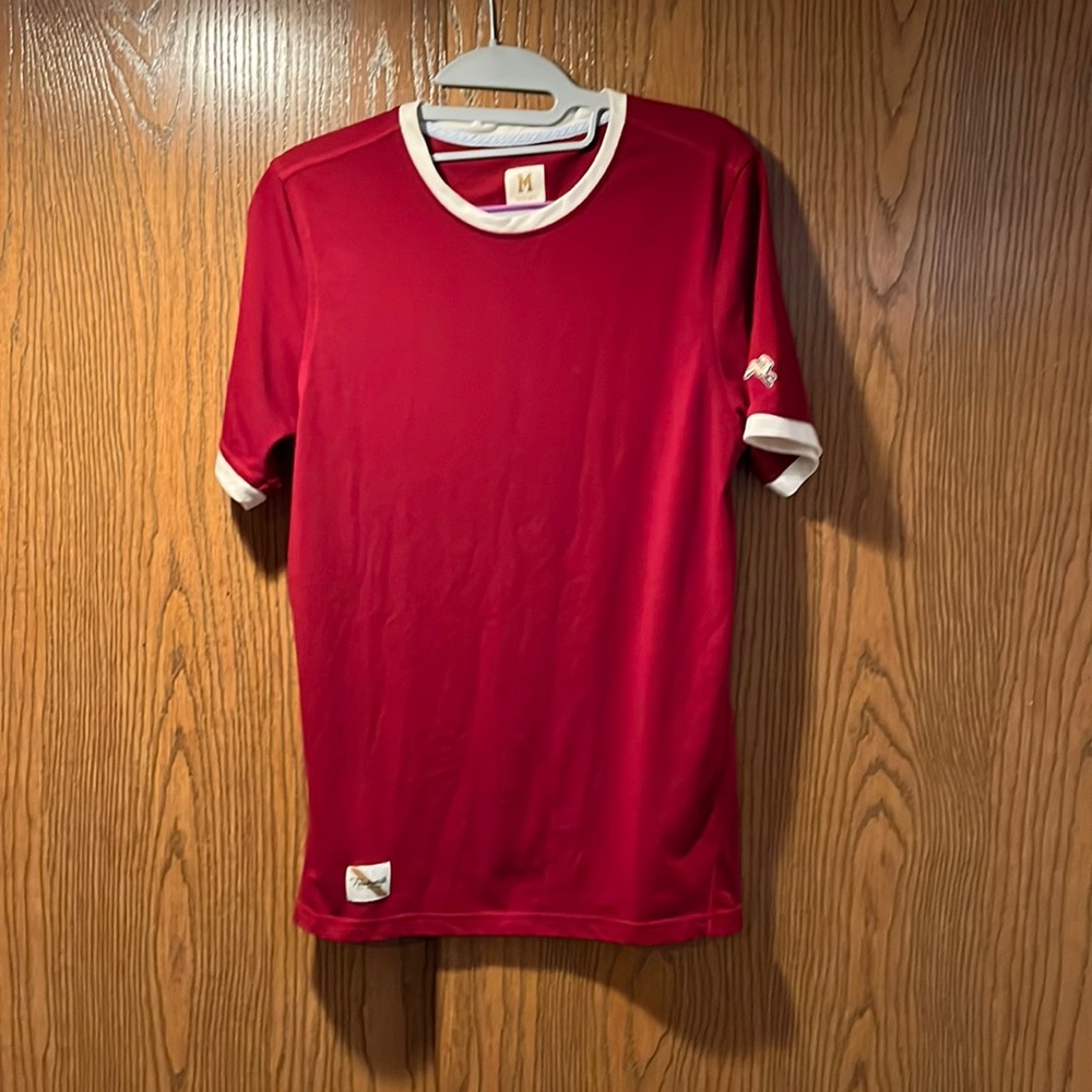Tracksmith Horizon Tee Mens Medium Red/Ivory